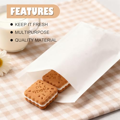 Wax Paper Bags 4x6 inch (White-800PCS / 4x6 inch)