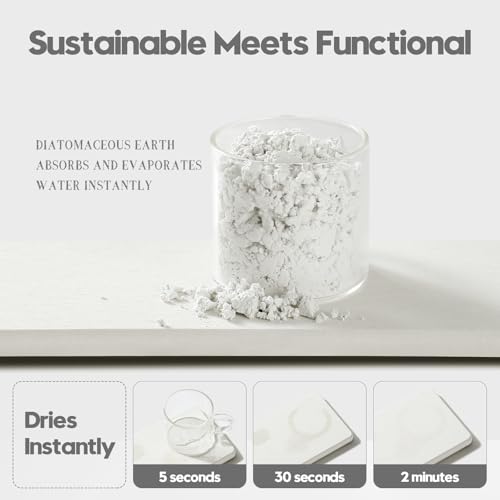 2PCS 7"x3.5" Water Absorbing Bathroom Sink Vanity Trays (2 Pack - Natural White / 7" x 3.5")