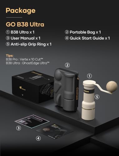 ESSENCE GO B38 Ultra Manual Coffee Grinder Capacity 30g (Vintage White)