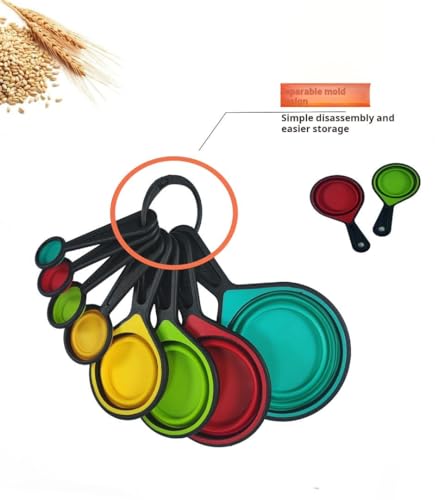 8 Piece Collapsible Silicone Measuring Cups and Spoons Set (8 Count)
