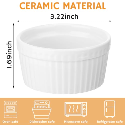8 Pcs Ceramic Butter Warmers & 32 Tealight Candles (White, Gray)