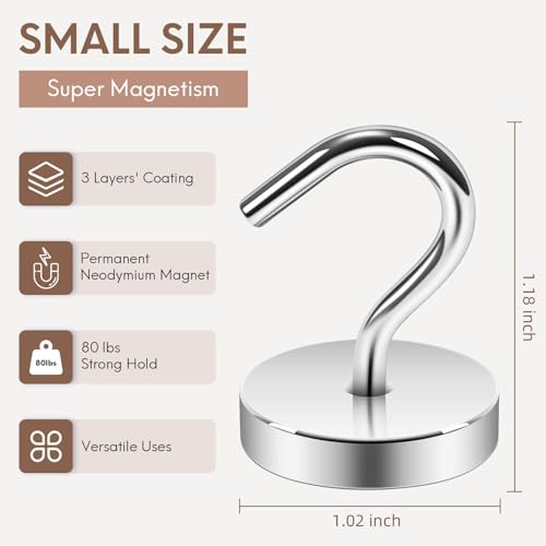 Magnetic Hooks Large Opening (6 Count)