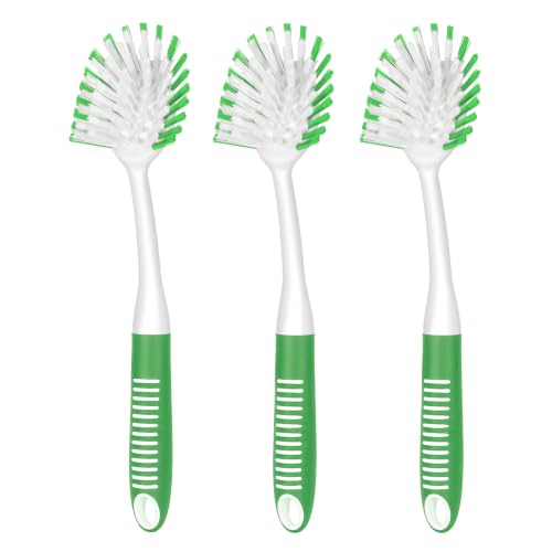 Dish Brush with Handle (Green / 3 pack)