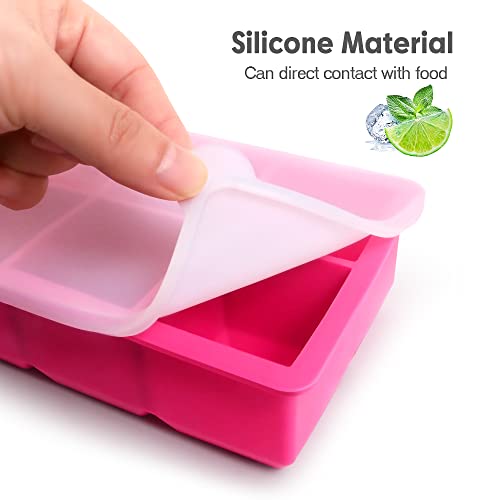 Silicone Ice Cube Trays (Dark Gray and Rose)