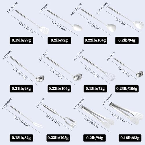 Stainless Steel Kitchen Utensils 12 Pcs (Small-12)