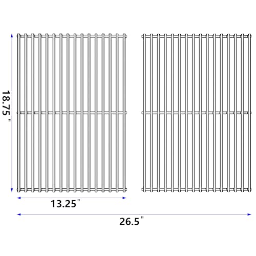 15/17/19 Inch Grill Cooking Grates Replacement for Weber Genesis II 300 and Genesis II LX 300 Series Gas Grills, Genesis II E&S 310 315 320 325 340 (18.75"D x 26.5"W)