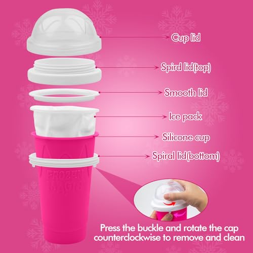 2PCS Slushie Maker Cup (Pink+Green / 350ML)