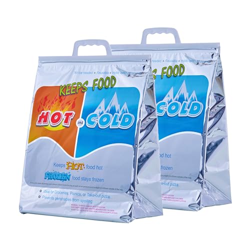 Hot and Cold Insulated Bags for Food Delivery (Medium (Lunch Size))