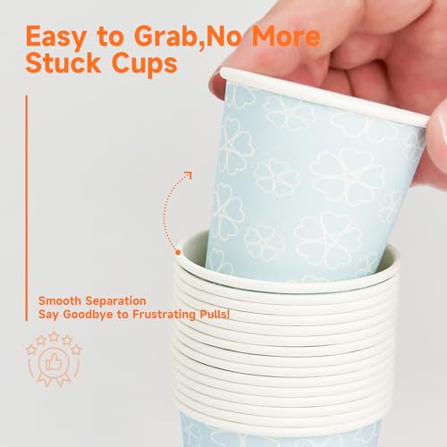 300 Pack 3 oz Bathroom Paper Cups for Mouthwash (Mist blue / 3 oz)