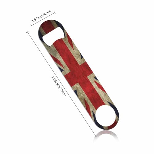 United Kingdom Flag Stainless Steel Bottle Opener Uk British National Flags with Red White Blue Flat Beer Bottle Opener Keychain for Home Kitchen Bar Restaurant Party Birthday Gift (United Kingdom Flag)