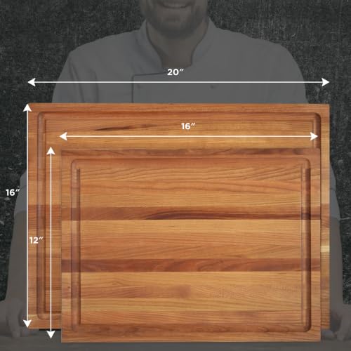 20" Classic Cherry Reversible Cutting Board with Juice Groove (20"L x 16"W)