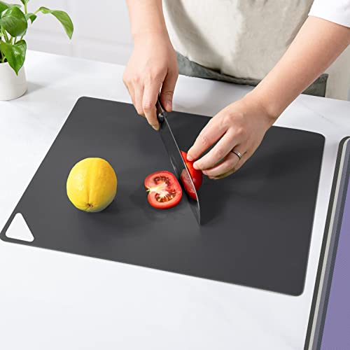 Flexible Plastic Cutting Boards for Kitchen (Multi Grey - Large - 3)