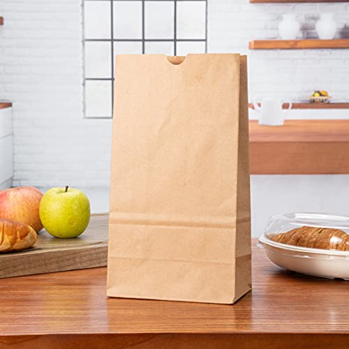 Bag Tek 6 LB Disposable Lunch Bags 100 Sturdy Take (6 lb / Kraft)