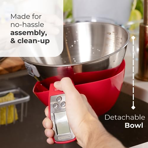 Digital Kitchen Food Scale with Bowl (Red)