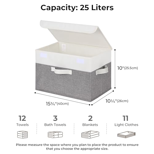 Memory Keepsake Storage Box (White/Gray / Large-2 Pack)