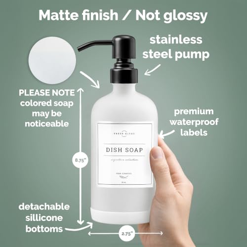 White Glass Soap Dispenser (Matte White Bottle / Matte Black Pump)