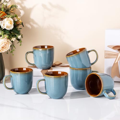 Ceramic Coffee Mugs Set of 6 (Ocean Blue / set of 6)