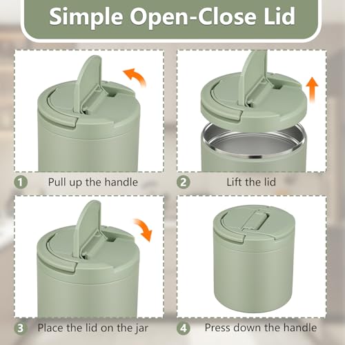Soup Thermo for Hot Food Adults 40oz Lunch Containers Wide (Green)