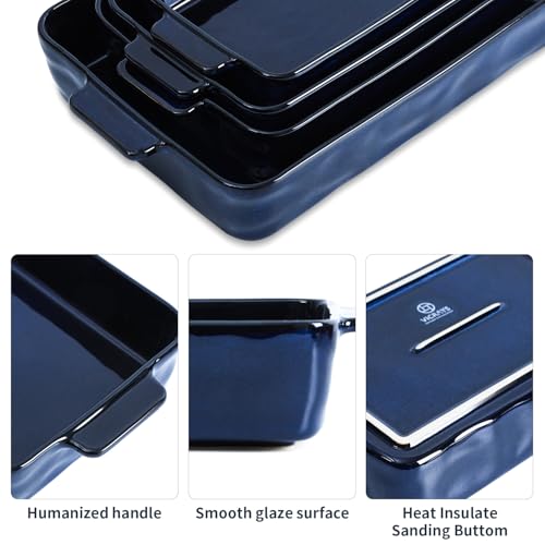 Ceramic Bakeware Set (Set of 4 / Blue)