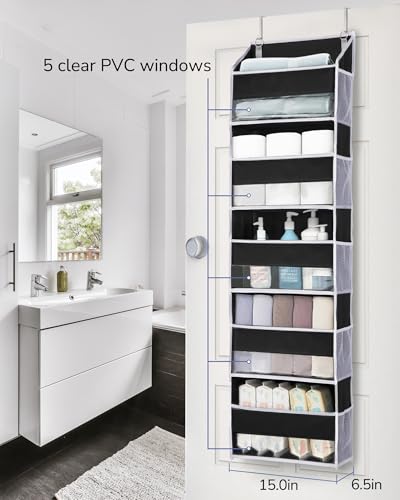 1 Pack Over The Door Organizer (Black / 1 Pack-5 Tier)