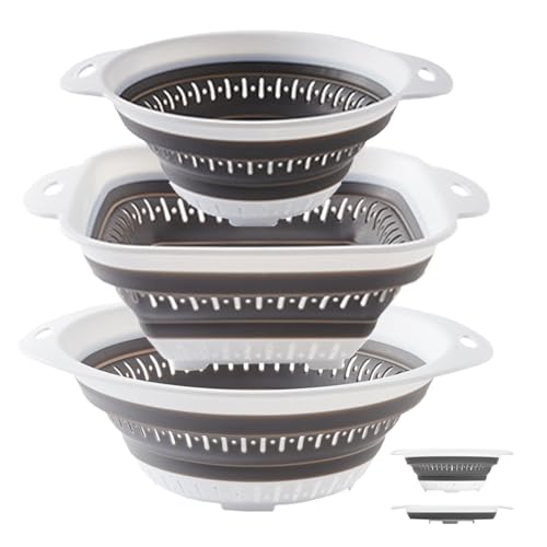 3 Pcs Collapsible Colander and Strainer (3 Count)