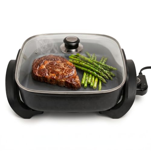 Square Electric Skillet with Lid (Square)