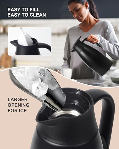 70 Oz Thermal Coffee Carafe for keeping hot (Black/Red / 2× 70 Ounces)