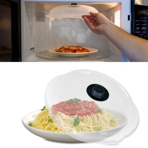 Tall Magnetic Microwave Splatter Cover for Food (Super Magnet Black)