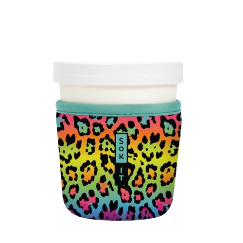 IceCreamSok Insulated Neoprene Cover (Rainbow Leopard / Fits Tapered Pints)