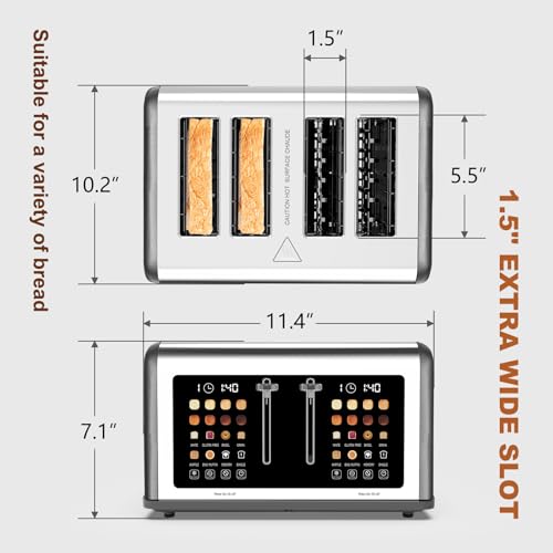 4 Slice Toaster Touch Screen (Grey)