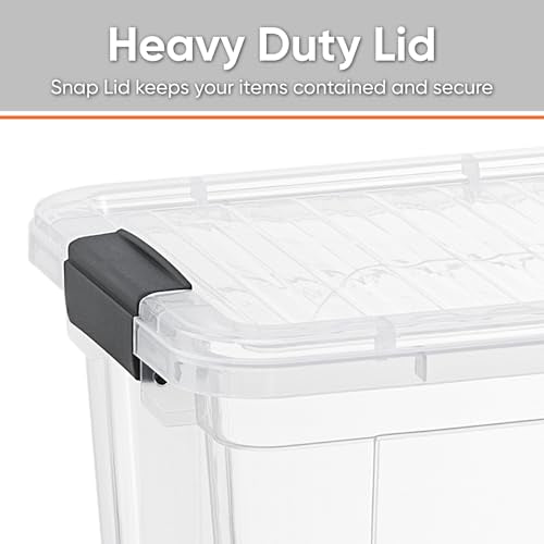 26.5 Quart Clear Plastic Storage Boxes with Lids (26 Quart)