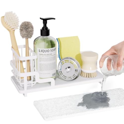 Sponge Holder for Kitchen Sink (White)