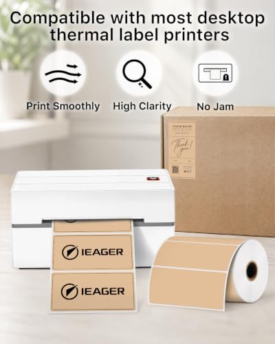 4x2 Inch Thermal Labels (4"x2" / Brown)
