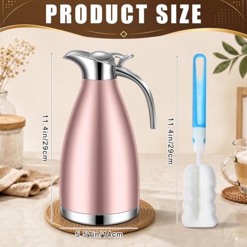 2 Pcs 68oz Thermal Coffee Carafe (Rose Gold, Sliver)