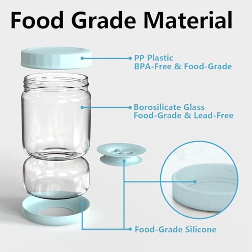 Glass Pickle Jar with Strainer Flip (34oz Light Bule Pickle jar)