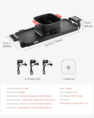 Hot Pot with Grill (2300W 2-in-1)