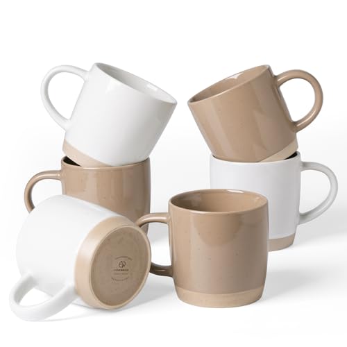 Milkyway Coffee Mugs of 6 (Milkyway-White+Cinnamon Brown / 6 Count (Pack of 1))