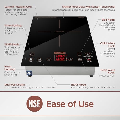 Built in & Countertop Induction Cooktop (Countertop & Built in 1800W)