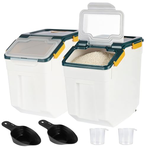 50 Pound Large Food Grade Container for Rice Flour Sugar (Blue / 50lbs, 2-pack)
