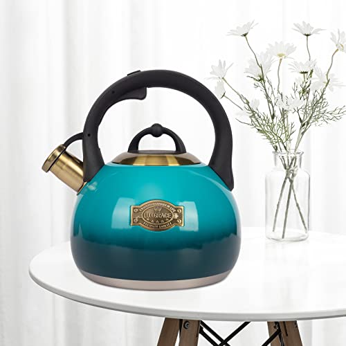 Tea Kettle Stovetop Whistling Kettle Teapot (Blue)