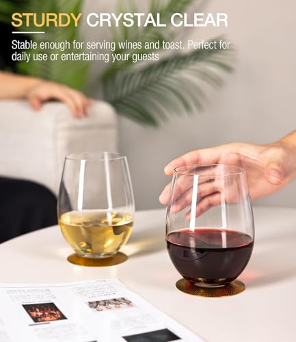 Stemless Wine Glasses Set of 2 (Set of 2-18oz)