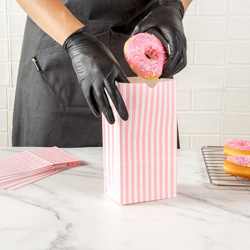 Pink And White Stripe Paper Bag (4 lb / Pink & White)