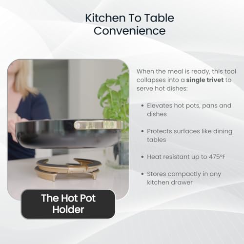 Pot Lid Holder While Cooking (Golden Goddess)