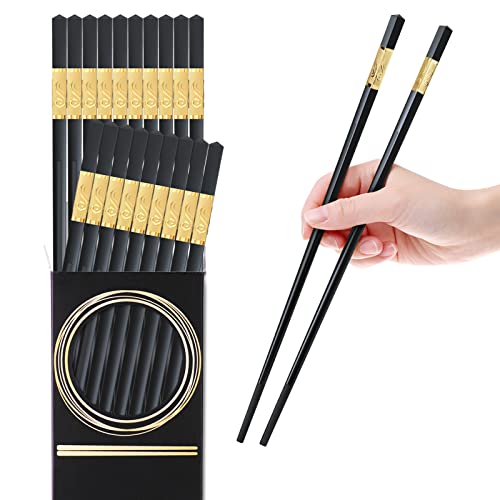10 Pairs Fiberglass Chopsticks (Gold-10 Pairs)