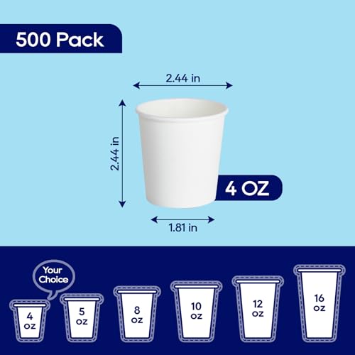 500 Pack 4 oz Paper Cups (4oz-500)