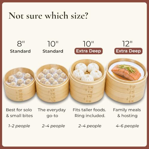 Bamboo Steamer Basket 10 Inch