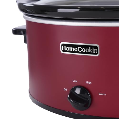 6 Quart Slow Cooker Oval Manual Pot Food Warmer with 3 Cooking Settings (6 Quarts / Red 2)