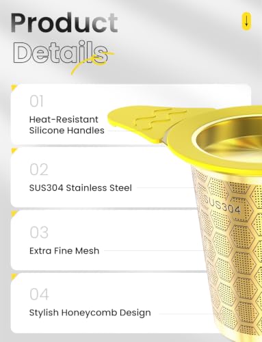 Tea Infuser for Loose Leaf Tea (1 Pack - Gold)