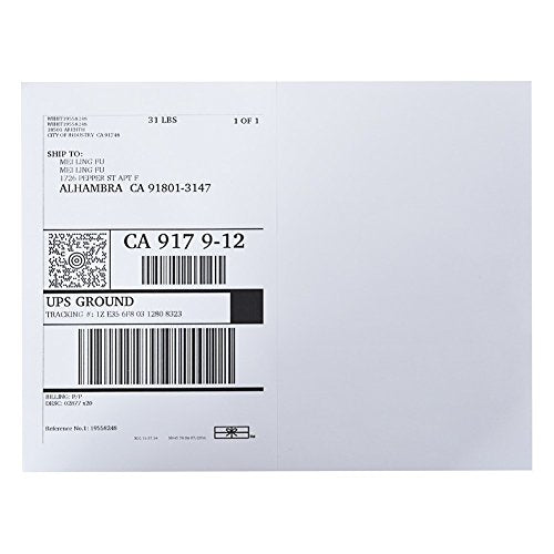 Half Sheet Self Adhesive Shipping Labels for Laser & Inkjet Printers White Blank (8-1/2"×5-1/2" (2-UP) / 150 Sheets)