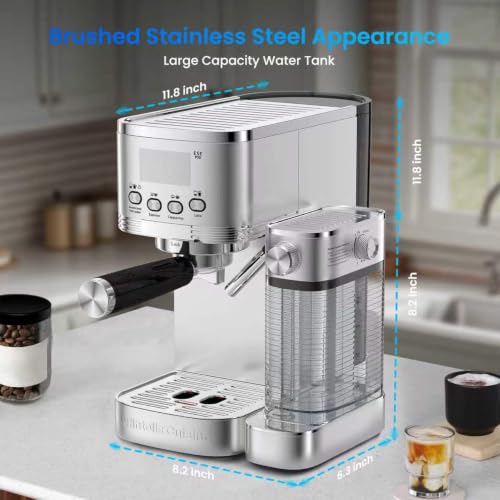 20 Bar Espresso Machine with Automatic Milk Frother (A-Silver)